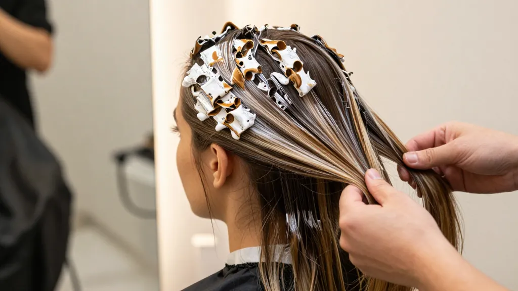 Färben und Strähnentechnik